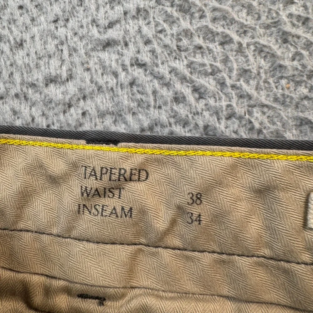 Banana Republic Mens Tapered Chino Pants Charcoal Gray Stretch 38x32